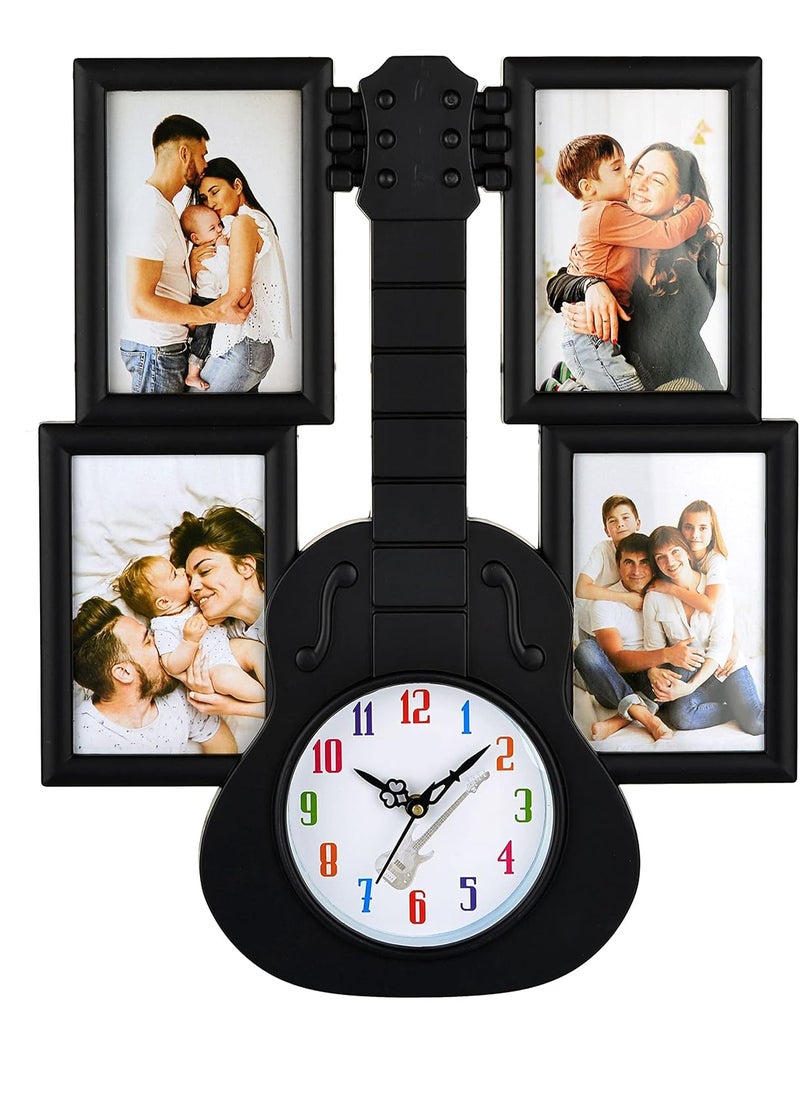 Harbour Analog Latest Stylish New Models Wall Clock with Photo Frames for Home Living Room Hall Bedroom Size Height 435 CM X Width 355 CM Home Decor Big Size Wall Clock Strt 2