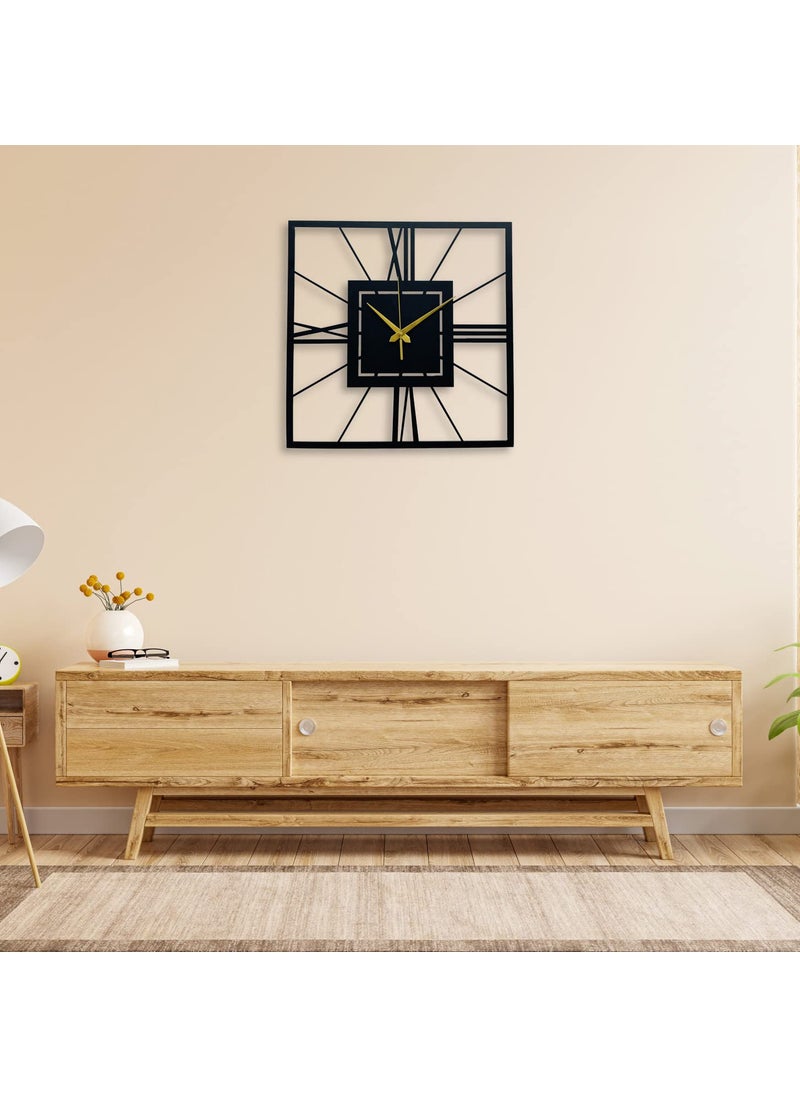 AUROMIN THE ART OF INGENUITY Auromin Stylish Metal Wall Clock for Home and Hall Living Room Bedroom Office Antique Big Size Style 4 40cmBlack