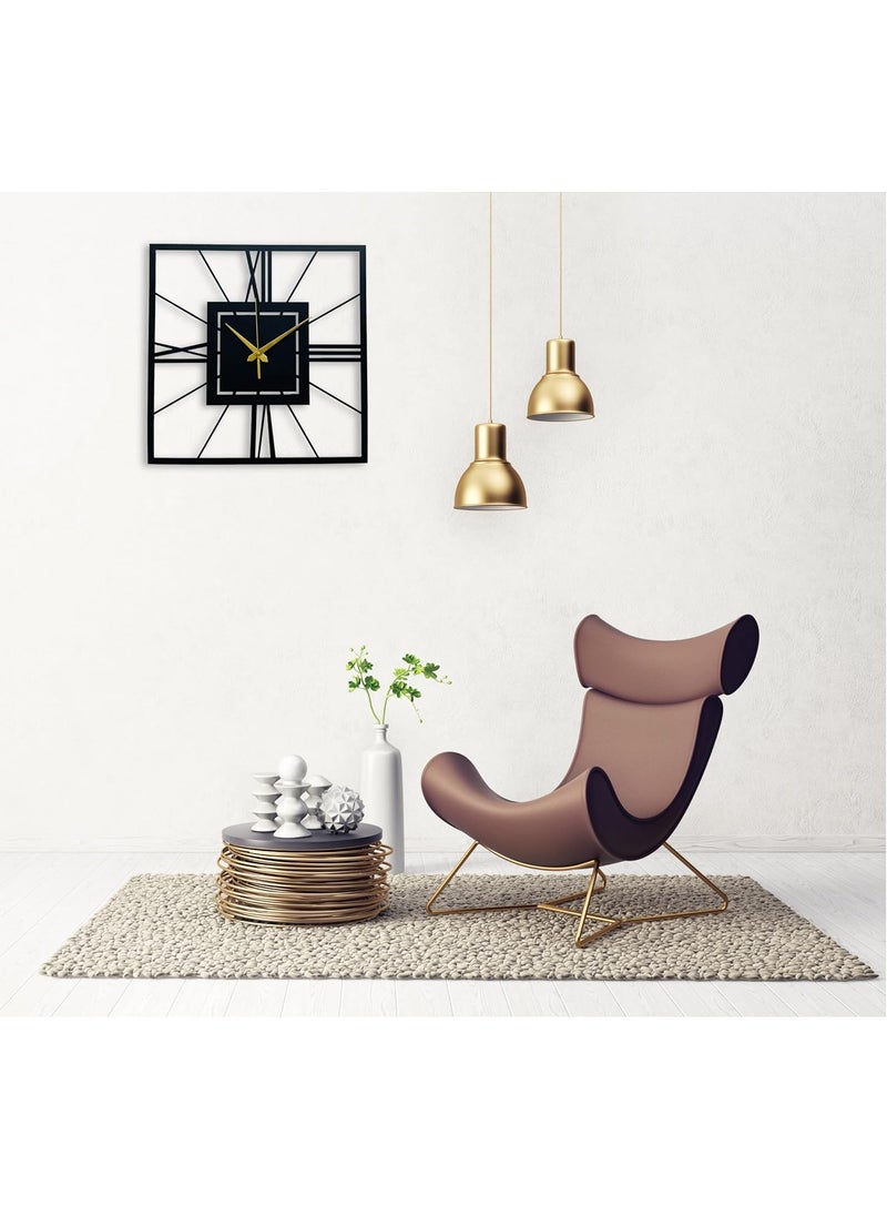 AUROMIN THE ART OF INGENUITY Auromin Stylish Metal Wall Clock for Home and Hall Living Room Bedroom Office Antique Big Size Style 4 40cmBlack