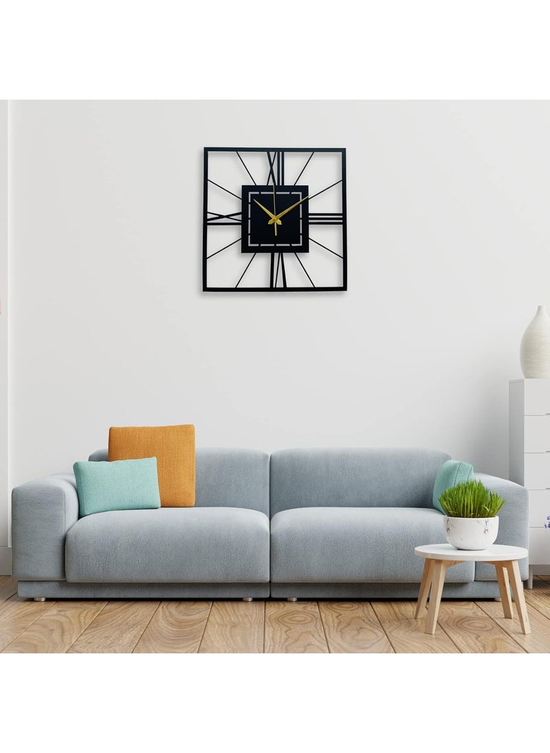 AUROMIN THE ART OF INGENUITY Auromin Stylish Metal Wall Clock for Home and Hall Living Room Bedroom Office Antique Big Size Style 4 40cmBlack