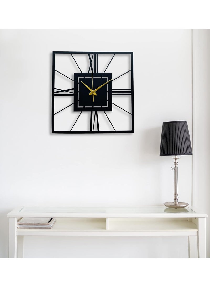 AUROMIN THE ART OF INGENUITY Auromin Stylish Metal Wall Clock for Home and Hall Living Room Bedroom Office Antique Big Size Style 4 40cmBlack