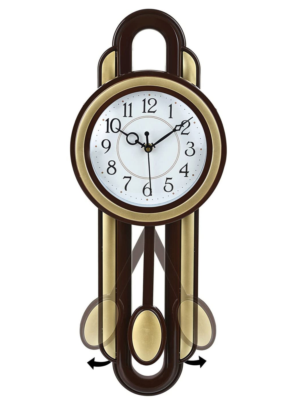 Harbour Analog Latest Stylish New Models Wall Clock with Pendulum for Home Living Room Hall Bedroom Size Height 52 CM X Width 20 CM Home Decor Big Size Wall Clock MJ AD 24 MGT 1