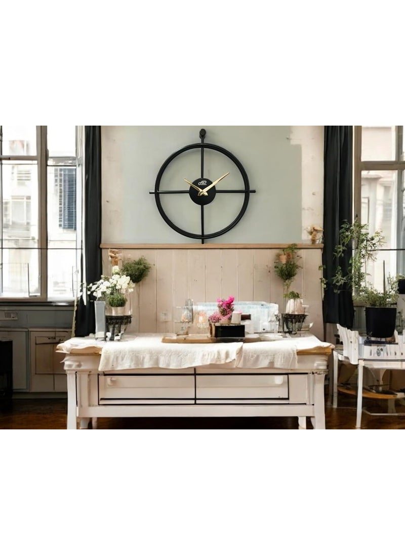 APPOINT DECOR Metal Wall Clock 185 inch 47 x 45 cm Black for Decorative Home Big Size Living Rome Hall Bedroom Office and Gifting