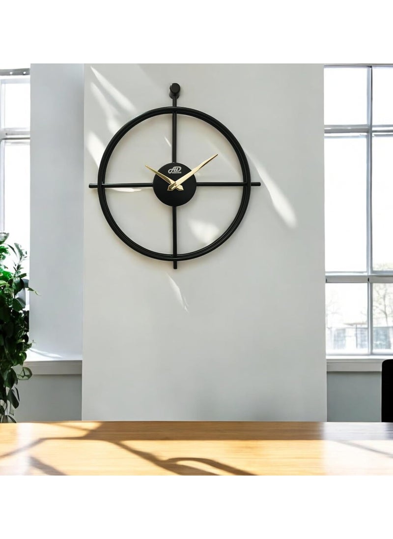 APPOINT DECOR Metal Wall Clock 185 inch 47 x 45 cm Black for Decorative Home Big Size Living Rome Hall Bedroom Office and Gifting