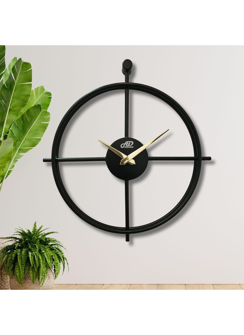 APPOINT DECOR Metal Wall Clock 185 inch 47 x 45 cm Black for Decorative Home Big Size Living Rome Hall Bedroom Office and Gifting
