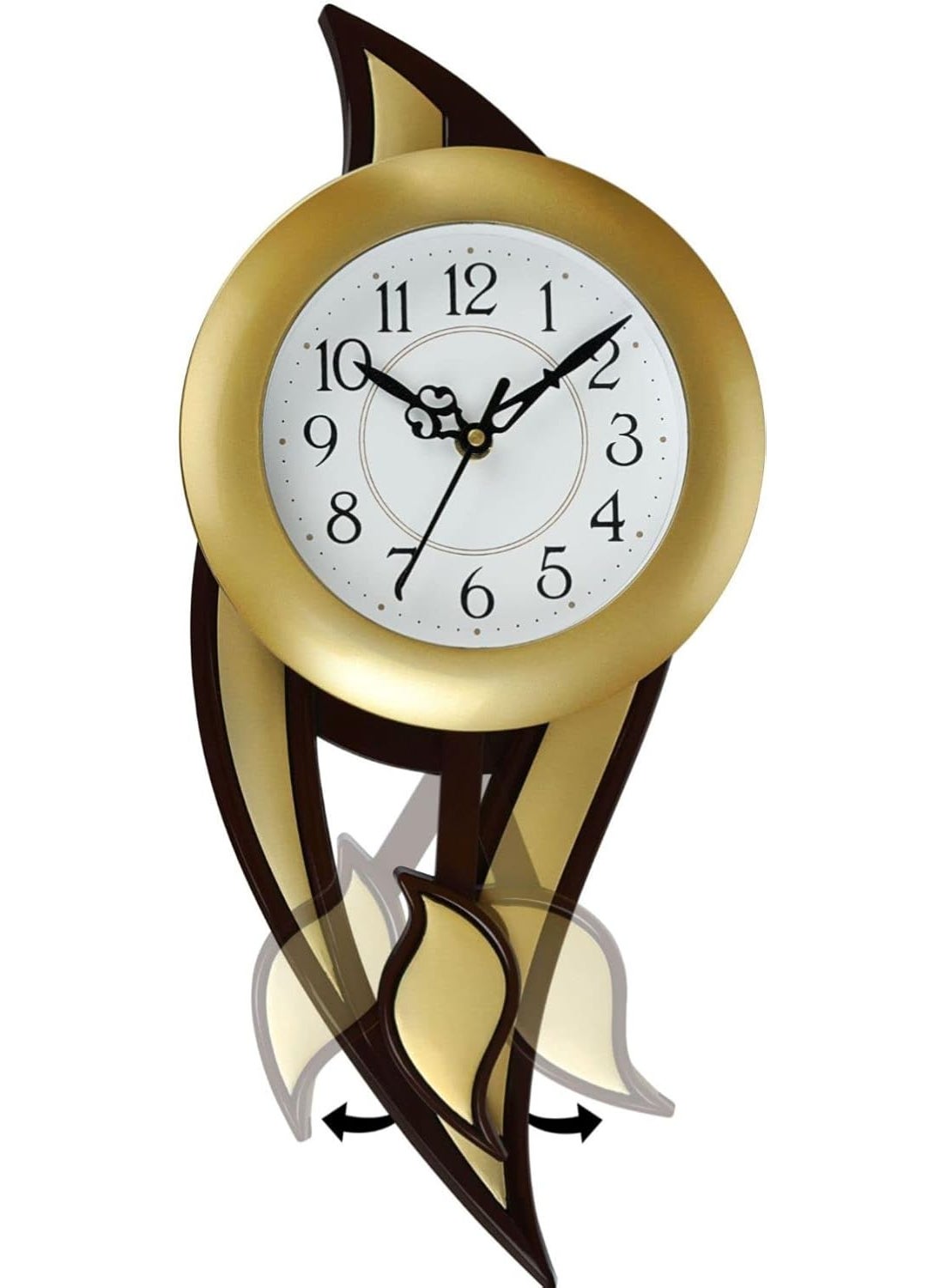 Harbour Analog Latest Stylish New Models Wall Clock with Pendulum for Home Living Room Hall Bedroom Size Height 425 CM X Width 175 CM Home Decor Big Size Wall Clock MJ 18 GLMJ 1