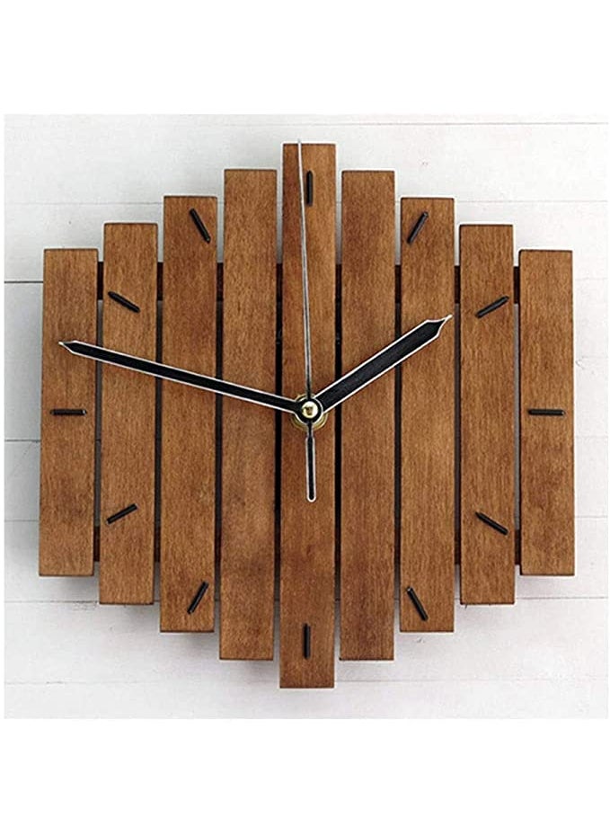 NABSTER 12 inches Brown Designer Modern Style Wall Clock Made of Wooden Wall Clock Unique Anime Gift Idea and Home Decor Great Wall Art for Living Room Kitchen Bedroom Kids