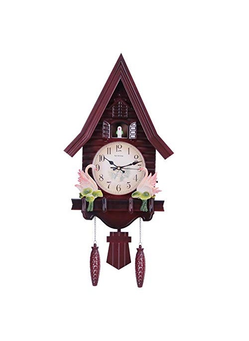 Three Secondz European Style Creative Wall Cuckoo Wall Clock 69 cm x 16 cm x 33 cm ChocoBrown