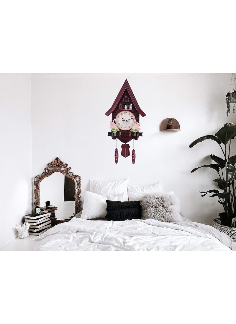 Three Secondz European Style Creative Wall Cuckoo Wall Clock 69 cm x 16 cm x 33 cm ChocoBrown