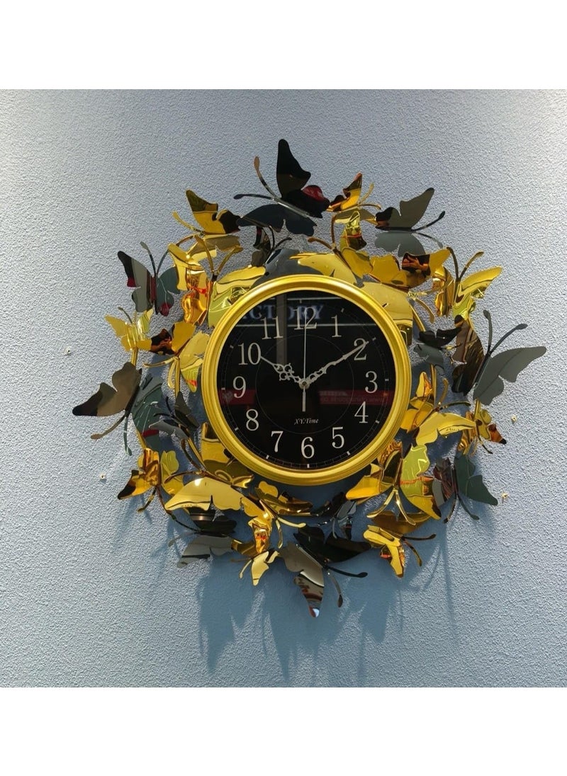 NYTRYD Retro Wall Clock DoubleSided European Style Creative Antique Hanging Clocks OutdoorIndoor Clock Living Room Bedroom Study Wall Decoration Butterfly
