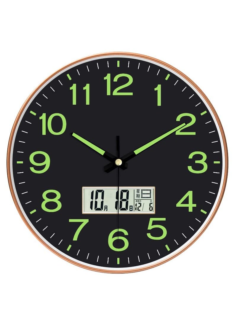 ZEPOLI Wall ClockSquare Wall Clock Wall Clock for Home Hall Living Bedroom Kitchen Analog Stylish Silent NonTicking Watches Modern Decorative Time Piece Radium Black Digital