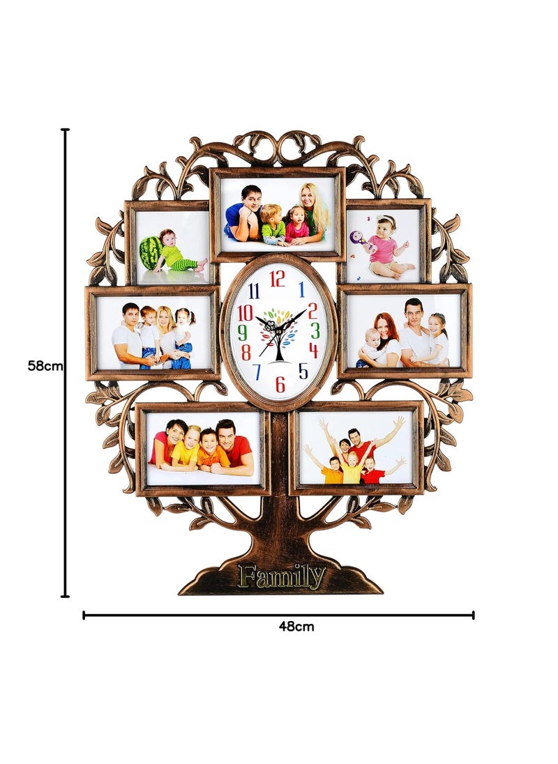 Harbour Plastic Analog Latest Stylish New Models Wall Clock With Photo Frames Size Height 58 Cm X Width 48Cm Home Decor Big Size Wall Clock Mzhb 3 Multi