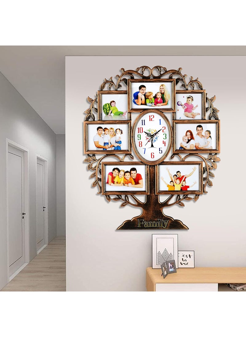 Harbour Plastic Analog Latest Stylish New Models Wall Clock With Photo Frames Size Height 58 Cm X Width 48Cm Home Decor Big Size Wall Clock Mzhb 3 Multi
