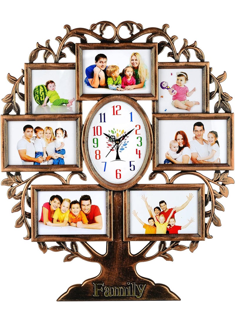 Harbour Plastic Analog Latest Stylish New Models Wall Clock With Photo Frames Size Height 58 Cm X Width 48Cm Home Decor Big Size Wall Clock Mzhb 3 Multi