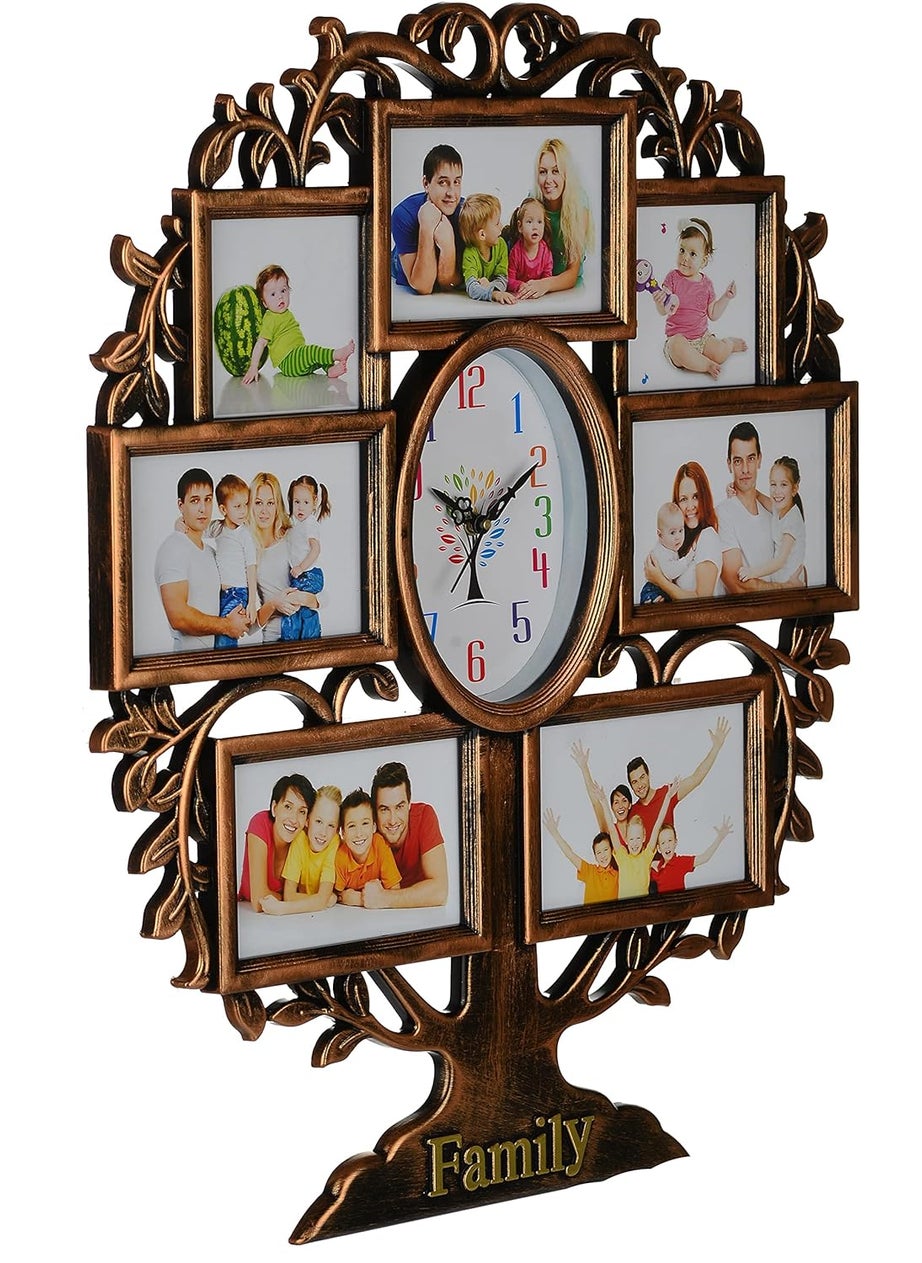 Harbour Plastic Analog Latest Stylish New Models Wall Clock With Photo Frames Size Height 58 Cm X Width 48Cm Home Decor Big Size Wall Clock Mzhb 3 Multi