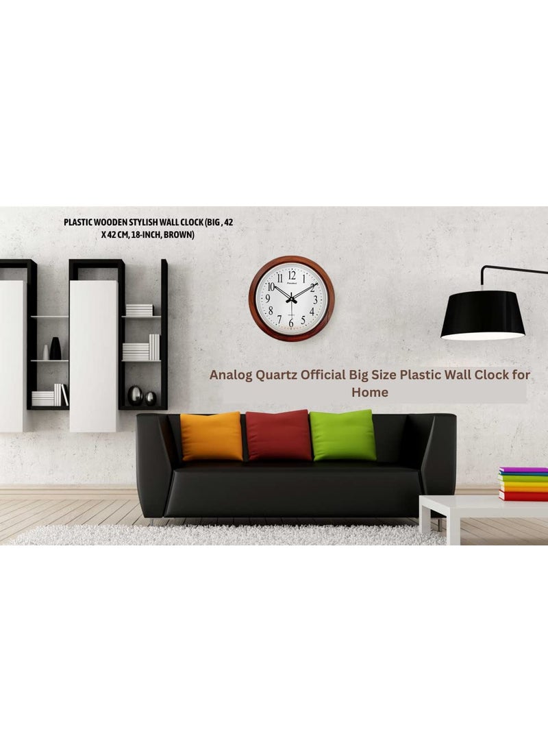 LYONIC Royal Look President Quartz Big Size Wall Clock BrownColor Made in India