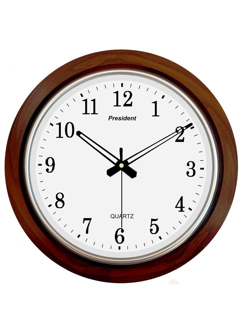 LYONIC Royal Look President Quartz Big Size Wall Clock BrownColor Made in India