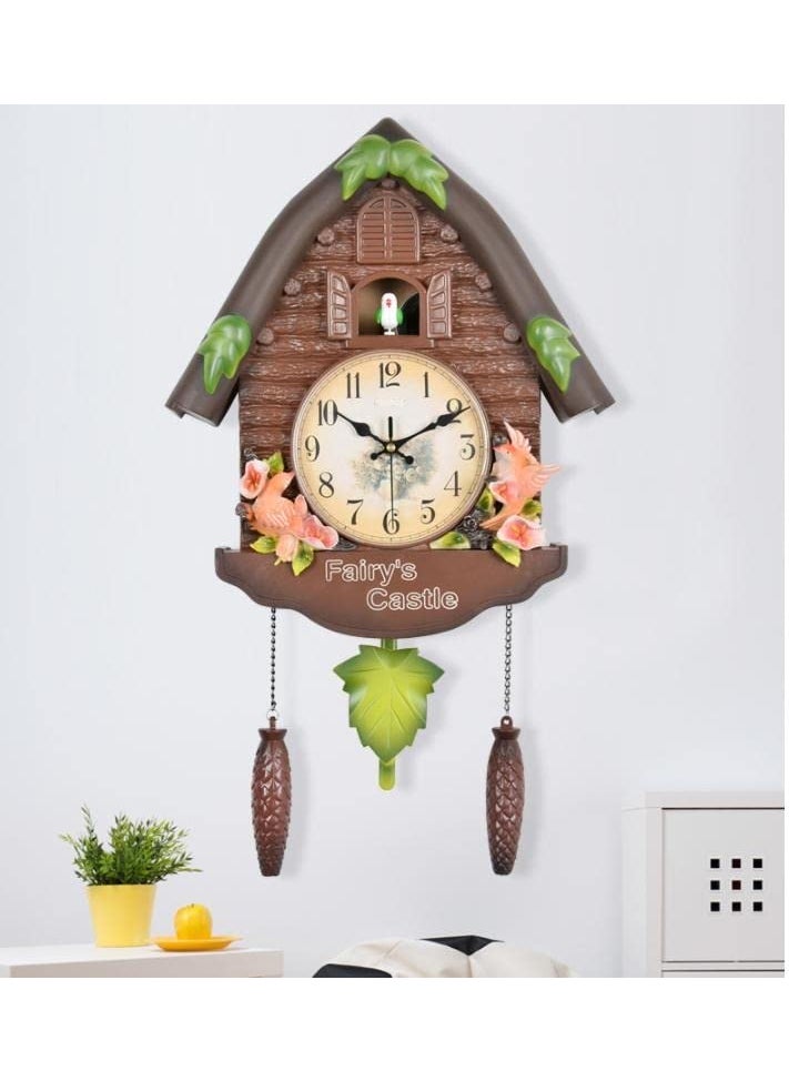 Three Secondz Analog Plastic Cuckoo Bird Wall Clock With Fixed Door Does Not Open Or Close For Childrens Bedroom Size 60Cm X 15Cm X 36Cm Bd55 Multicolor