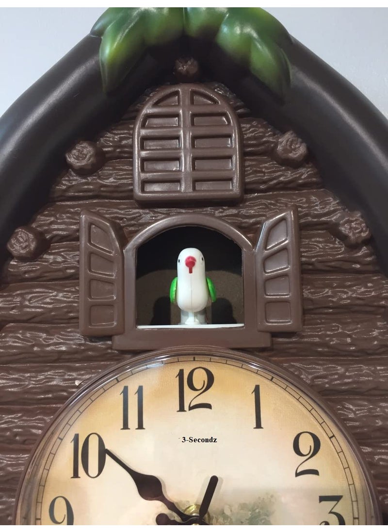 Three Secondz Analog Plastic Cuckoo Bird Wall Clock With Fixed Door Does Not Open Or Close For Childrens Bedroom Size 60Cm X 15Cm X 36Cm Bd55 Multicolor