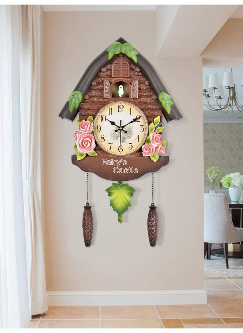 Three Secondz Analog Plastic Cuckoo Bird Wall Clock With Fixed Door Does Not Open Or Close For Childrens Bedroom Size 60Cm X 15Cm X 36Cm Bd55 Multicolor
