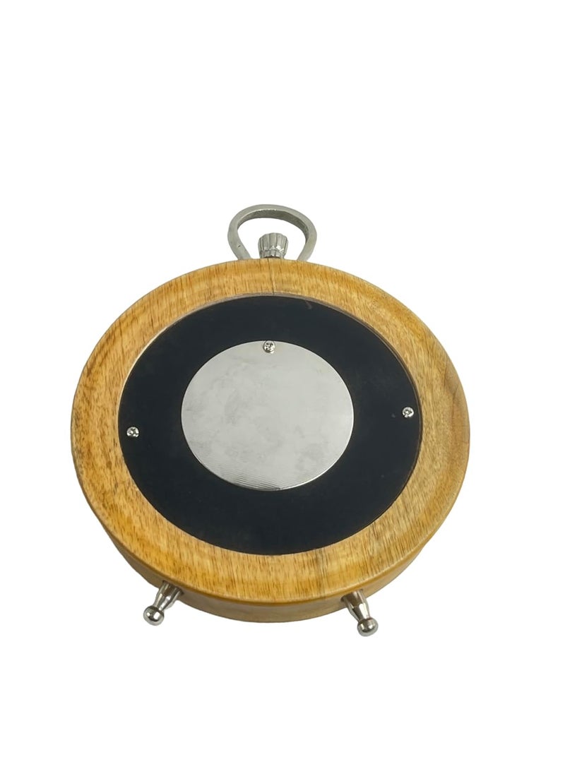 RS INTERNATIONAL Nautical Edge Vintage Wooden Table Top Clock Antique Roman Numeral Design Brown 21 x 5 x 29 cm