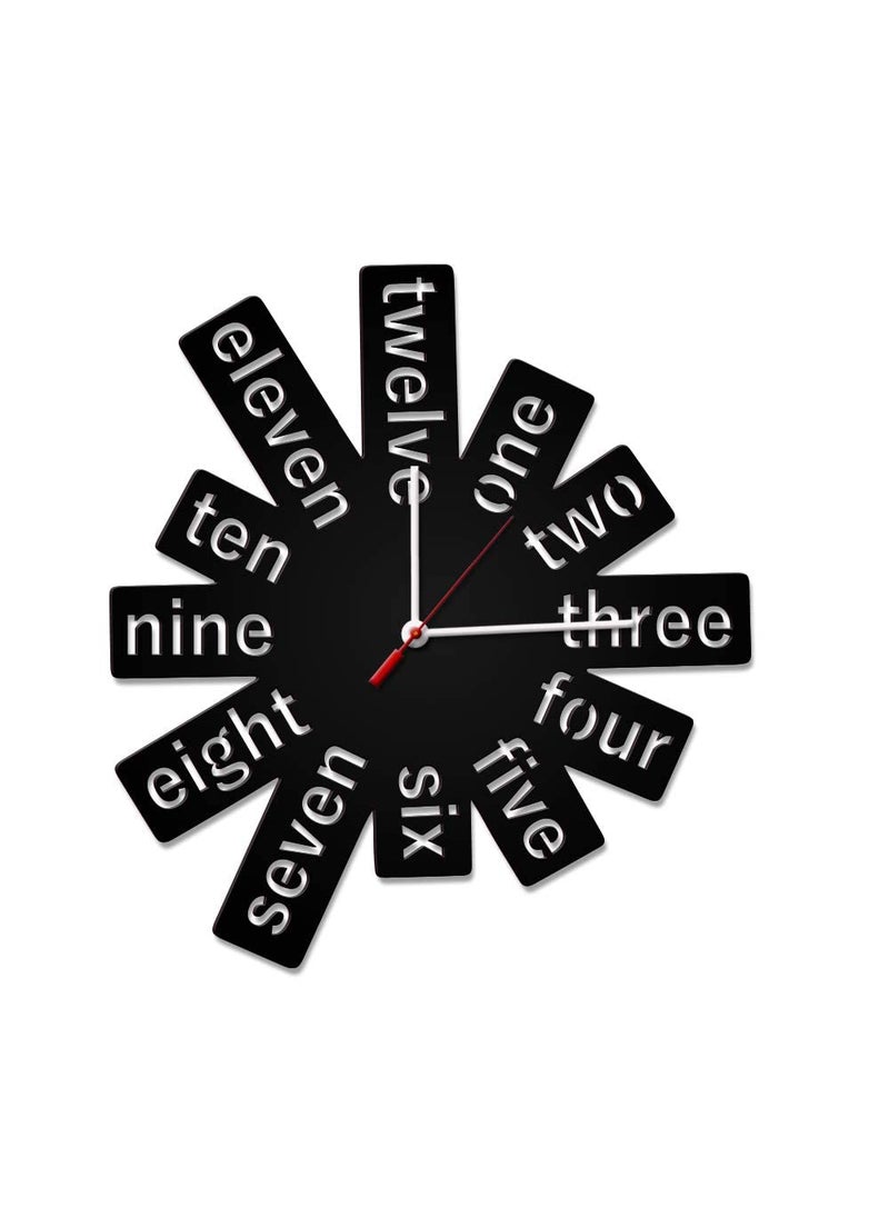 Ingo creation Analog Wooden Wall Watch for for HomeLiving Room Hall Bedroom Office Stylish12 X 12 Inch Wall Clock Black