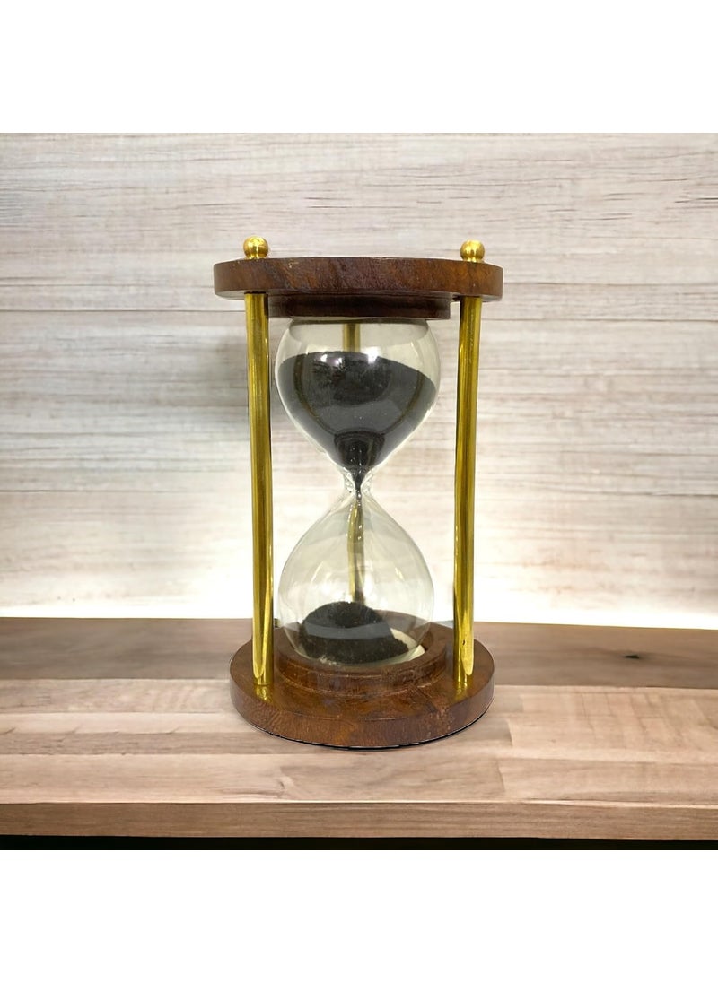Nautical Brass Glass Sand Timer Hour Glass Antique Sand Clock Ideal for ExerciseTea Making Table Decor Showpiece Design 8