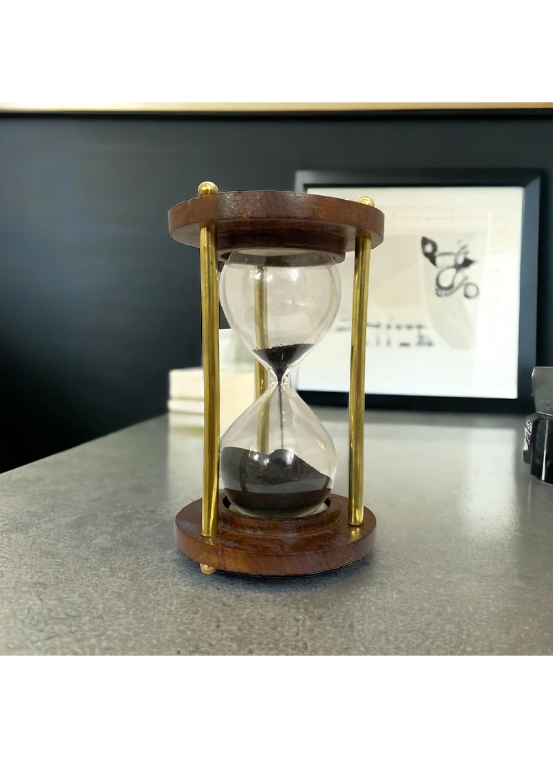 Nautical Brass Glass Sand Timer Hour Glass Antique Sand Clock Ideal for ExerciseTea Making Table Decor Showpiece Design 8