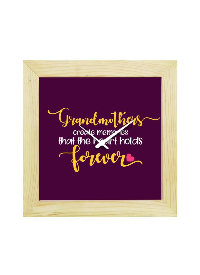 Yaya Cafe Grandmother Create Memories That The Heart Hold Forever Desk Clock Canvas Home Decor 8x8 inches
