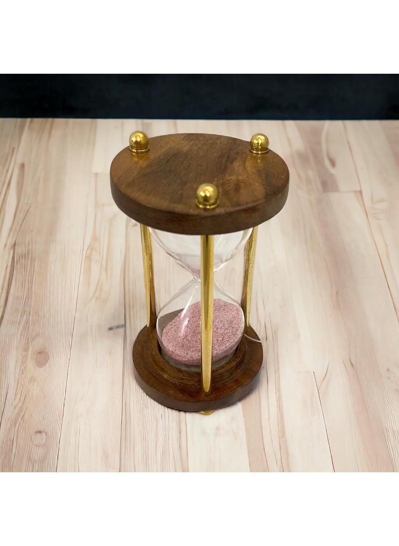 Nautical Brass Glass Sand Timer Hour Glass Antique Sand Clock Ideal for ExerciseTea Making Table Decor Showpiece Design 4
