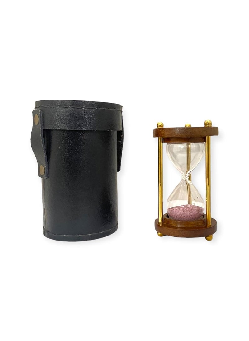 Nautical Brass Glass Sand Timer Hour Glass Antique Sand Clock Ideal for ExerciseTea Making Table Decor Showpiece Design 4