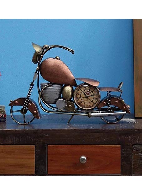 RHD Table Decore Table decoration Dining table Decore Home Decore BIKE CLOCK 3 DAIL A Perfect for Restaurant office caf living room Bedroom gift SIZE 14 3 9