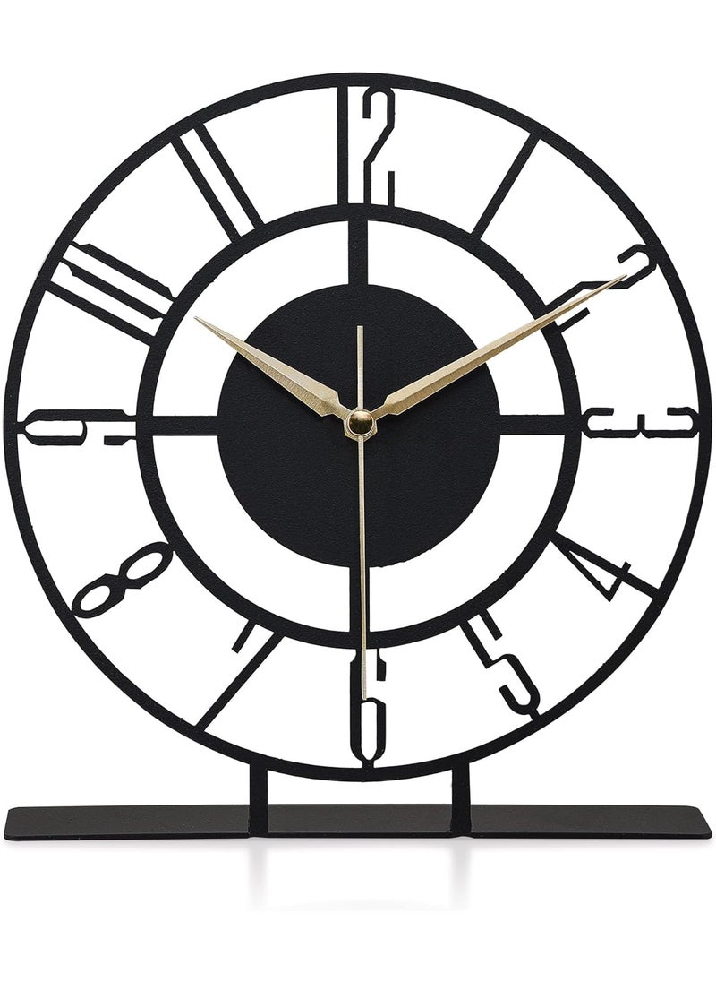 Hometrix Metal Tabletop Desk Clock Office Clock Decor Above Desktop Clock Office GiftBusiness Gift IdeaSilent Metal Desk ClockShelf Clock Decor 20 CM