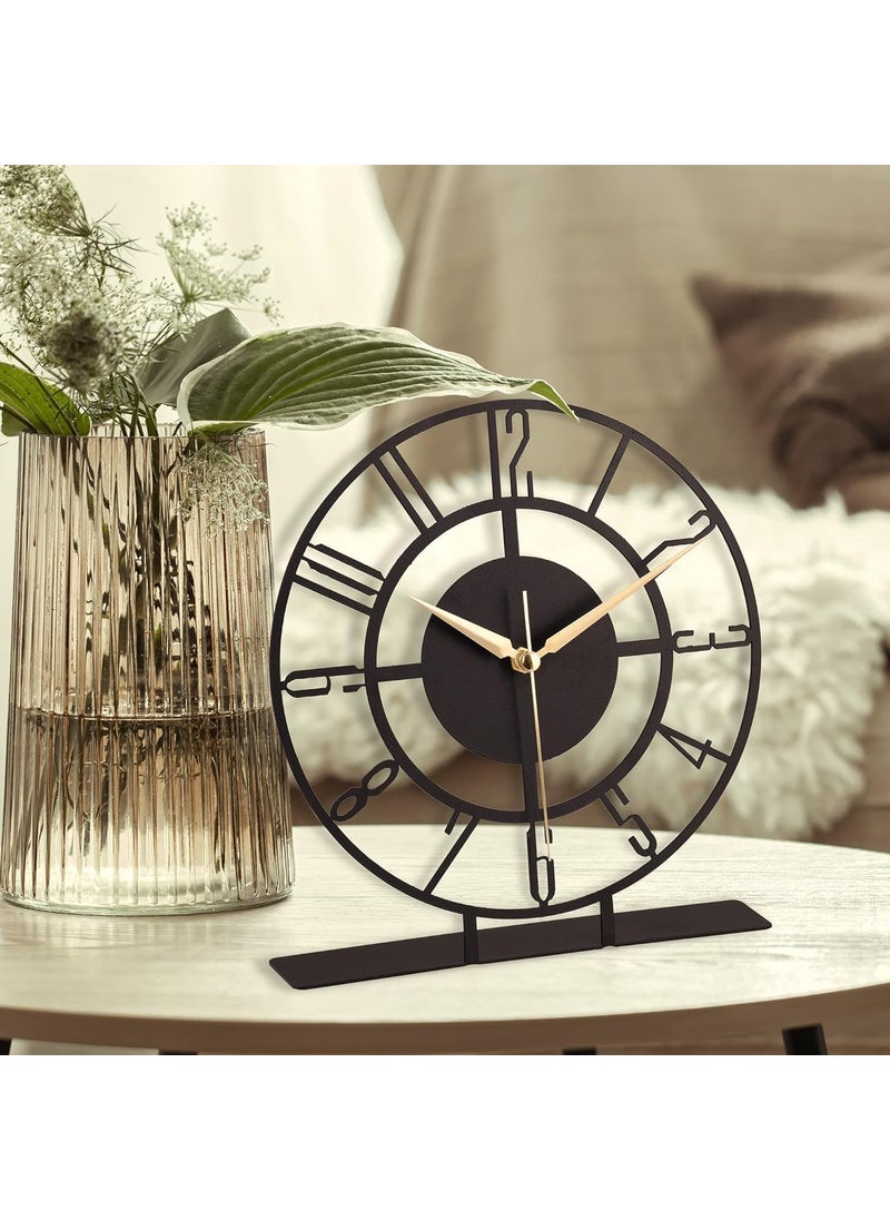 Hometrix Metal Tabletop Desk Clock Office Clock Decor Above Desktop Clock Office GiftBusiness Gift IdeaSilent Metal Desk ClockShelf Clock Decor 20 CM
