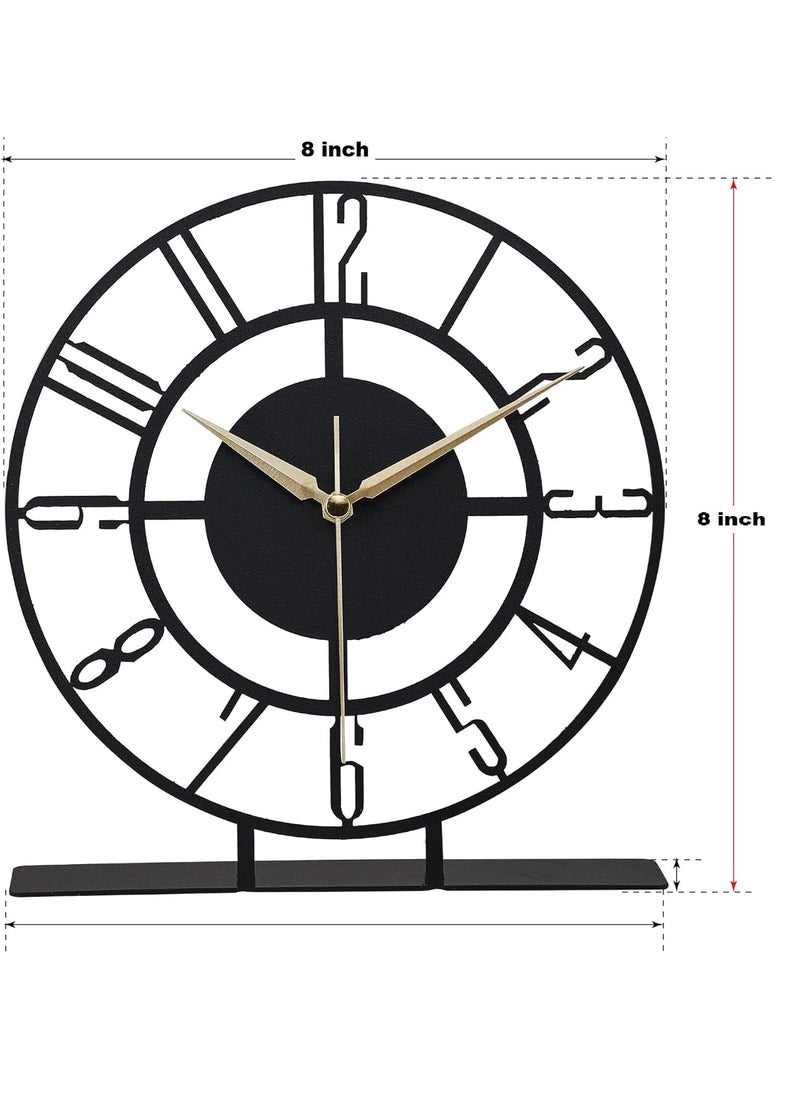 Hometrix Metal Tabletop Desk Clock Office Clock Decor Above Desktop Clock Office GiftBusiness Gift IdeaSilent Metal Desk ClockShelf Clock Decor 20 CM