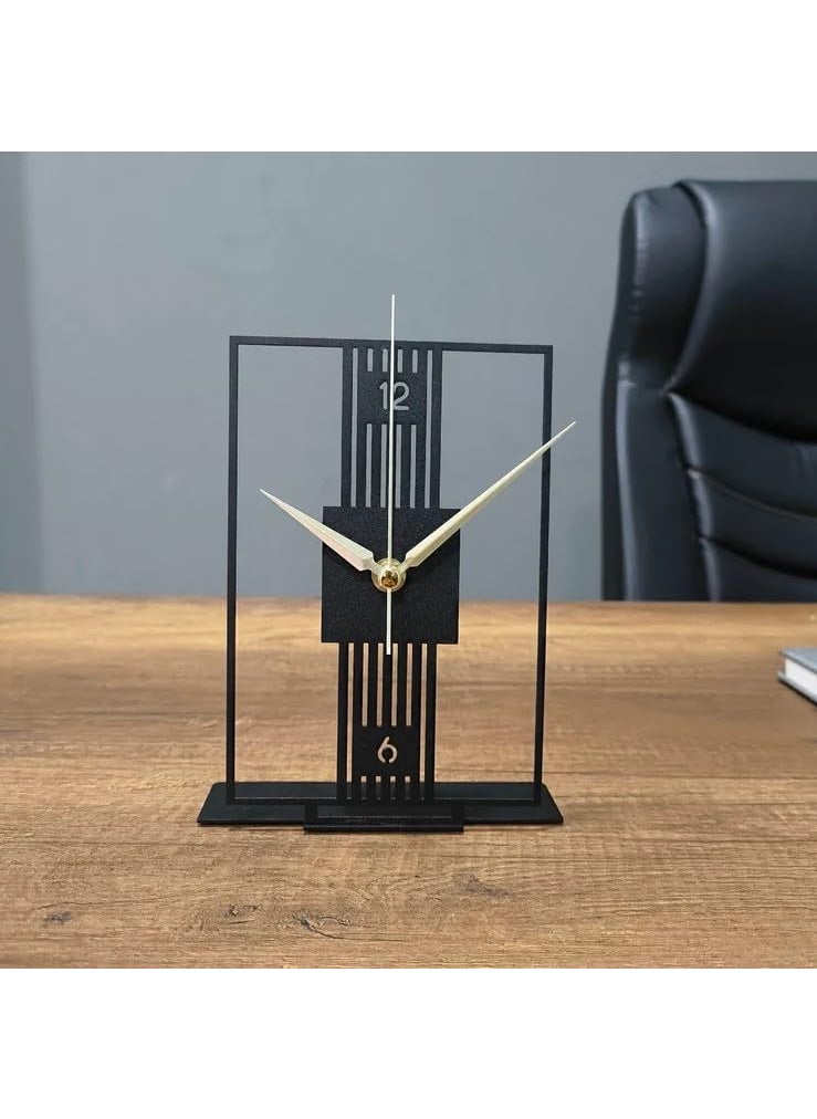 Hometrix 20 CM Metal Office Tabletop Clock Bookshelf Metal Clock Business Office Decor Modern Home Decor Above Desk Clock Silent Unique Metal Clock