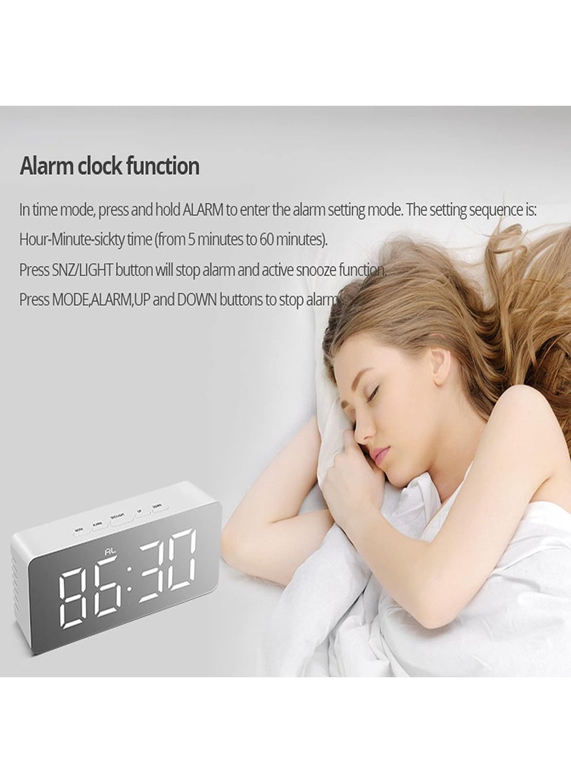 black sparrow Digital Alarm Clock Large Mirror Surface LED Clock with Dual USB Charger Port AutoCustom BrightnessEasy Snooze Function Alarm Clock for Kids Bedroom