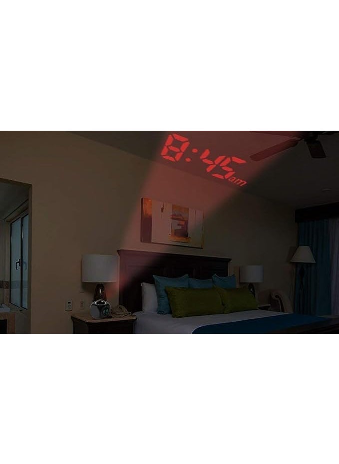 Chaher Digital LCD Voice Talking Function LED Wall Ceiling Projection Alarm Snooze Temperature Display 12hr 24hr Bedside Alarm Clock
