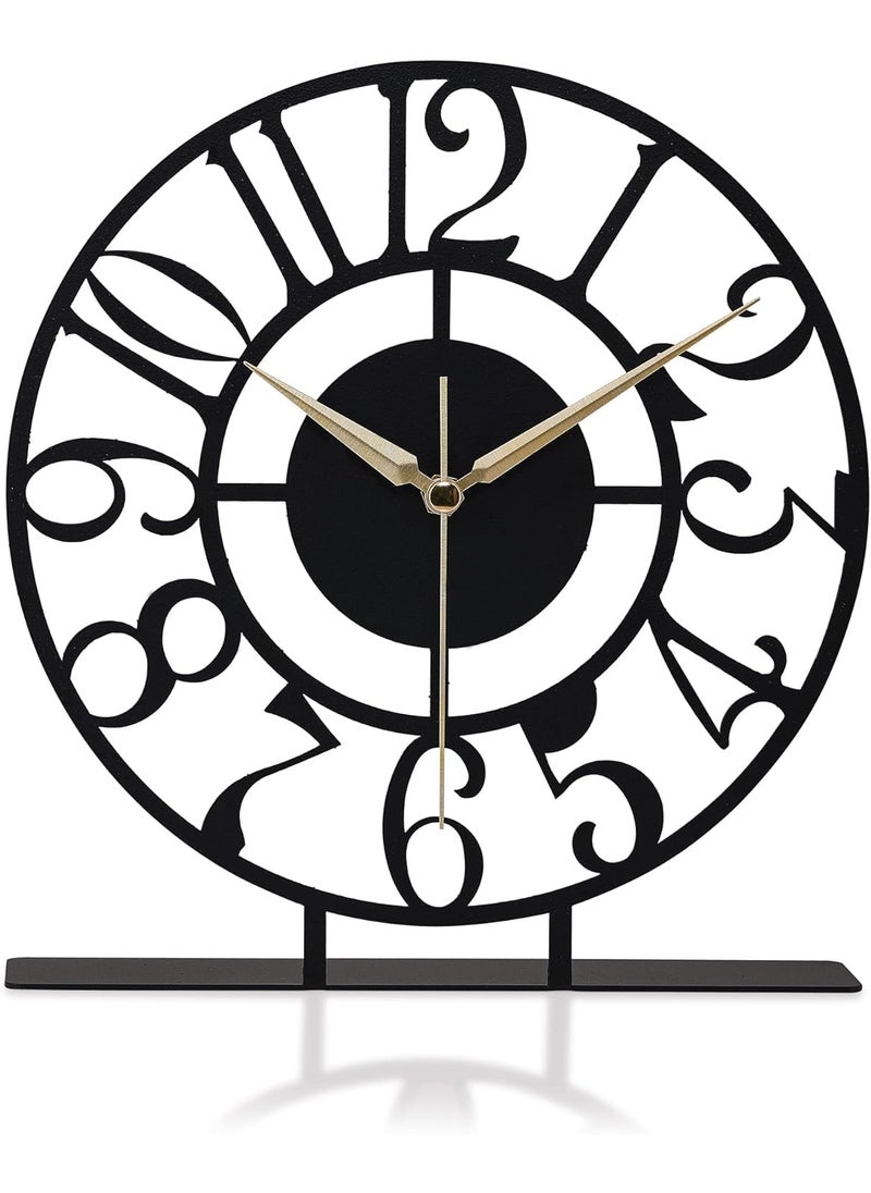 Hometrix Battery Operated Desk Clock Modern Metal Desk Clock Reloj de Escritorio para Oficina Pequea y Tranquila Junto a La Cama Desk Metal Clock 20 CM