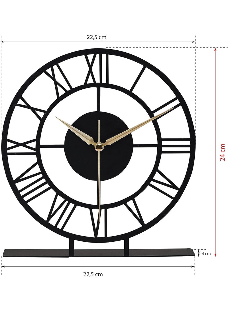 Hometrix Battery Operated Desk Clock Modern Metal Desk Clock Reloj de Escritorio para Oficina Pequea y Tranquila Junto a La Cama Desk Metal Clock Size20 CM