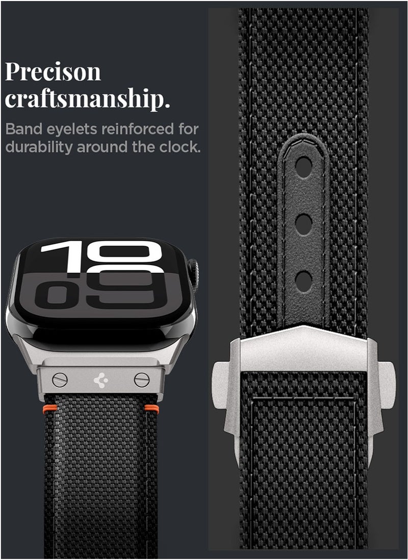 Classic Fit Apple Watch Band for Apple Watch Ultra 2/1 49mm, Series 10 46mm, 9/8/7 45mm, SE2/SE/6/5/4 44mm, 3/2/1 42mm Adjustable Loop Band Strap - Black