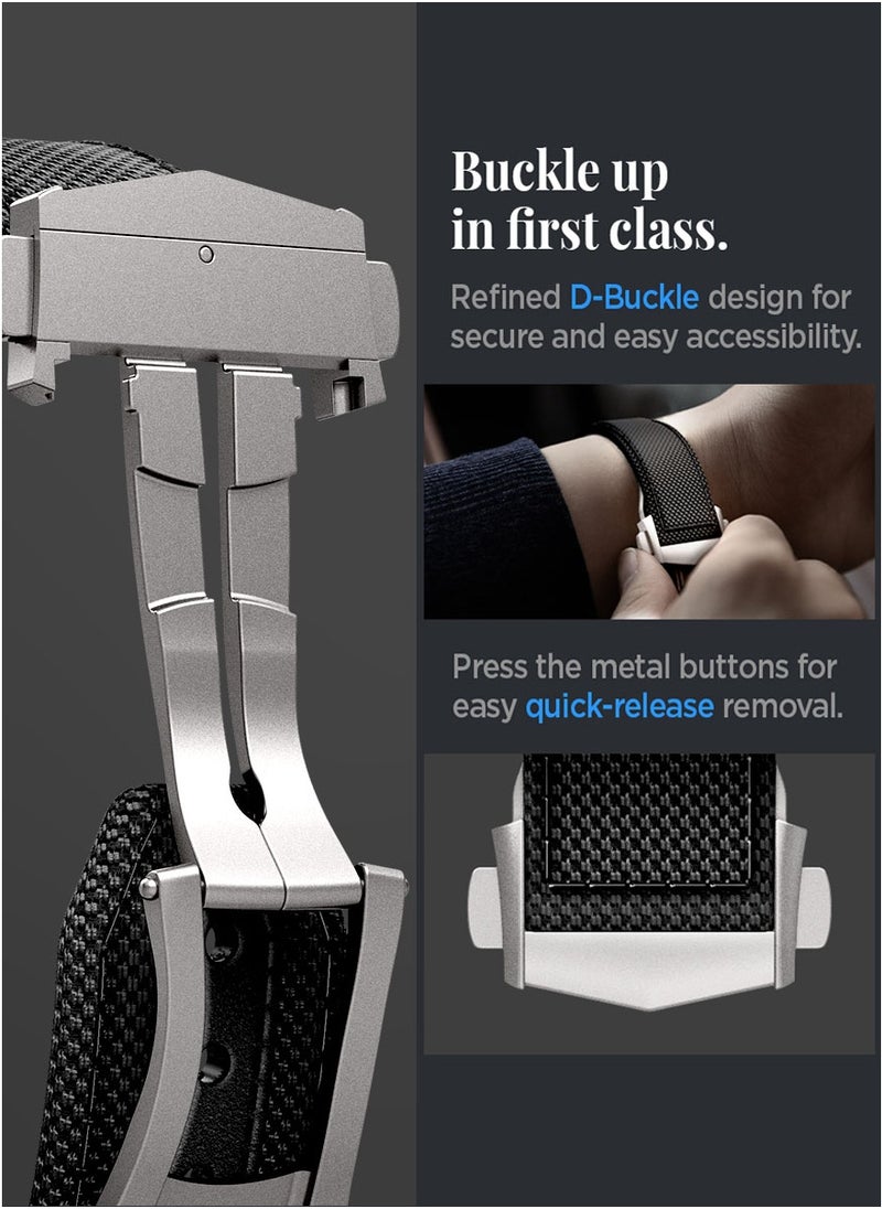 Classic Fit Apple Watch Band for Apple Watch Ultra 2/1 49mm, Series 10 46mm, 9/8/7 45mm, SE2/SE/6/5/4 44mm, 3/2/1 42mm Adjustable Loop Band Strap - Black