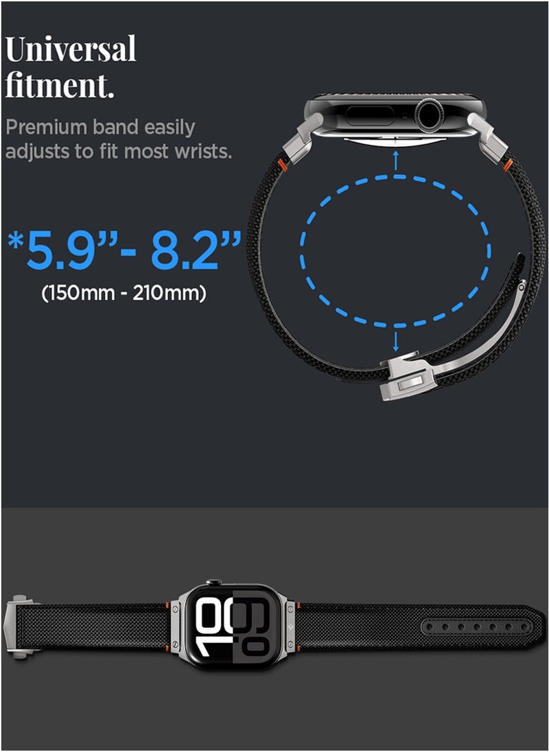 Classic Fit Apple Watch Band for Apple Watch Ultra 2/1 49mm, Series 10 46mm, 9/8/7 45mm, SE2/SE/6/5/4 44mm, 3/2/1 42mm Adjustable Loop Band Strap - Black