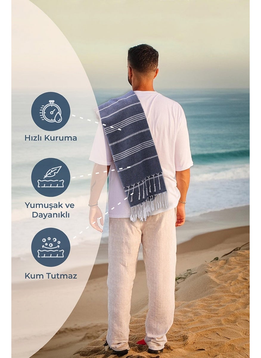 Peshtamal Beach Towel 90X140 - Navy Blue