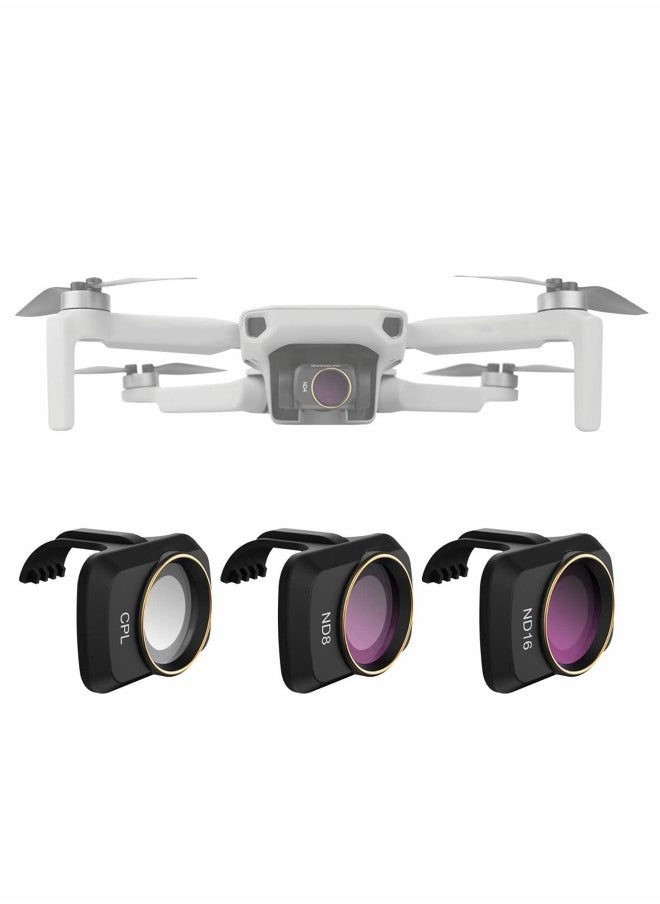 Lens ND Filters Set(CPL ND8 ND16) Multi Coated Filters Combo Camera Lens Compatible with DJI Mavic Mini 2/Mini/Mini SE Drone-3 PCS)