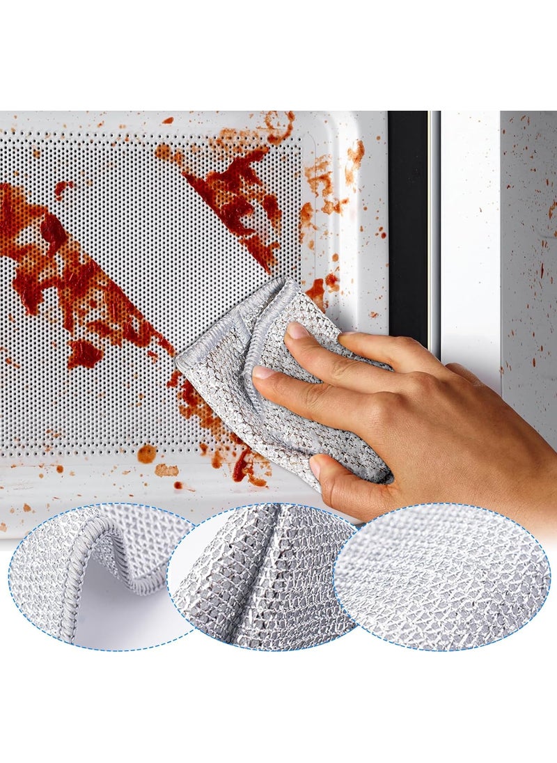 Multipurpose Wire Dishwashing Rags for Wet and Dry Stainless Steel Scrubber NonScratch Wire Dishcloth for Washing Dishes Sinks Counters Easy Rinsing Machine Washable Pack 10