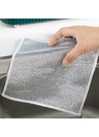 Multipurpose Wire Dishwashing Rags for Wet and Dry Stainless Steel Scrubber NonScratch Wire Dishcloth for Washing Dishes Sinks Counters Easy Rinsing Machine Washable Pack 10
