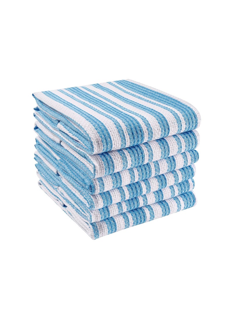 LFH Home Kitchen Dish Towel 18x28 Inch 100 Natural Cotton Set of 6 Highly Absorbent Quick Dry Machine Washable Reusable Dish Cloth Tea Towel Bar Towel Drying Dish Household Cleaning Light Blue