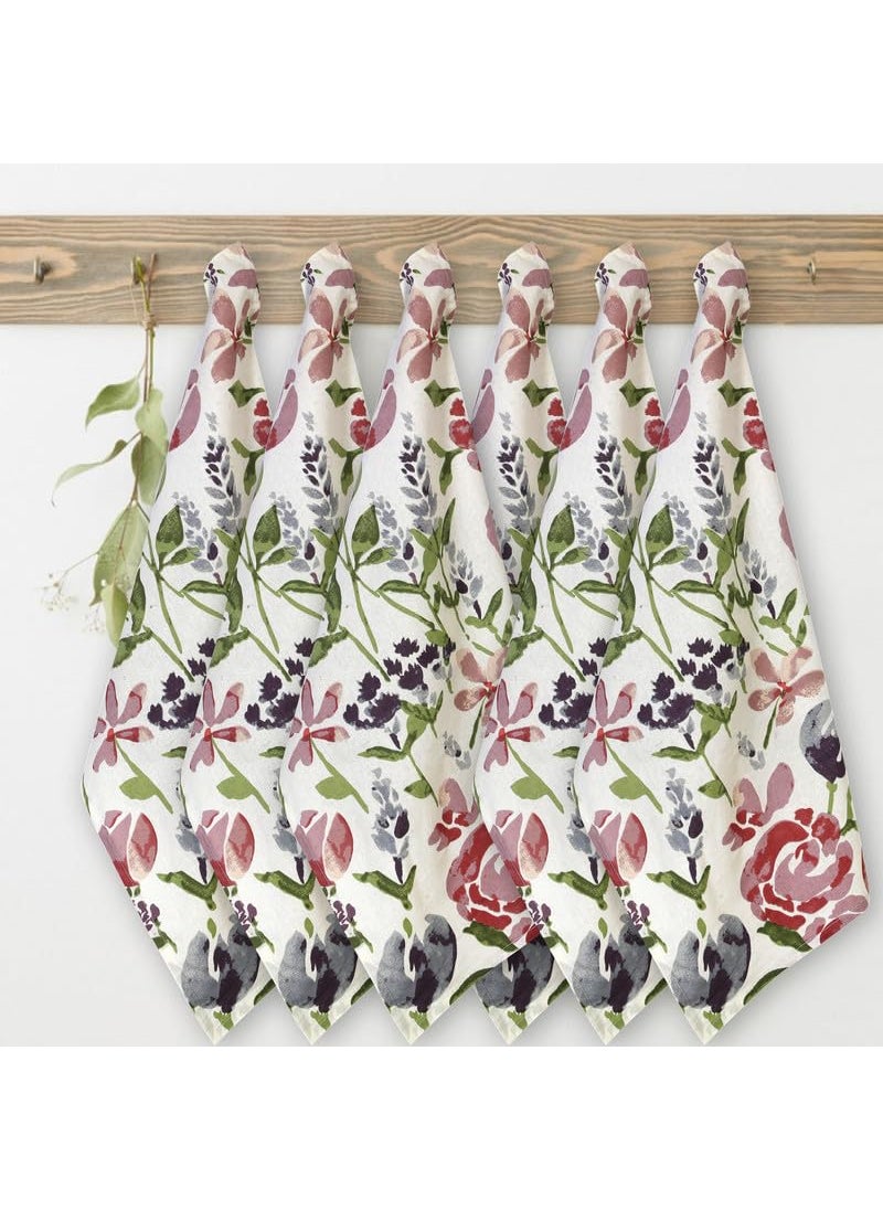 Texstylers AntiBacterial Kitchen Dish Towels XLarge 18 x 28 inch 6pc Set Cotton Printed EcoFriendly Cotton Teatowel for Quick Cleaning Drying Plates Glasses Purple