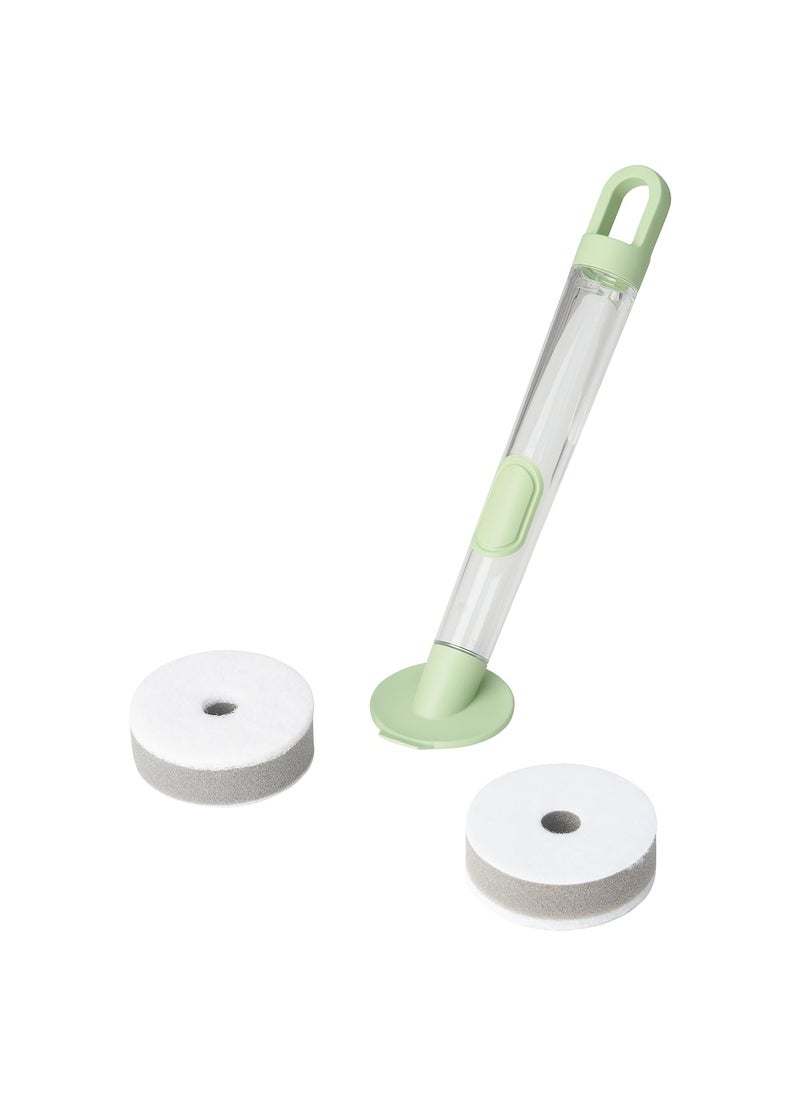 Ikeaa VIDEVECKMAL 3Piece Dish Sponge Set with Dispenser Light Green Polypropylene Plastic Polyurethane Foam Sponge